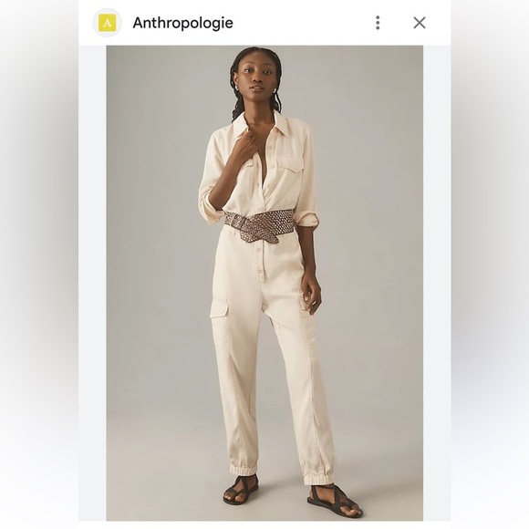 Anthropology Sanctuary rebel long sleeve utility jumpsuit toasted almond XS NWT - Picture 2 of 13